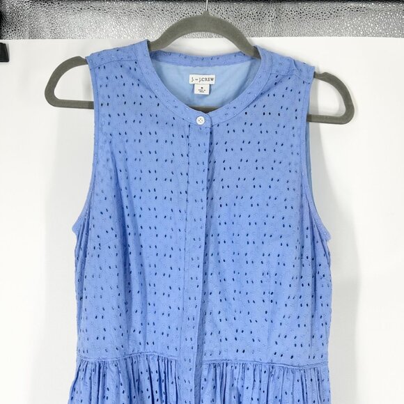 J. by J. Crew Eyelet Shirt Dress in Bright Perri Size 8 - Picture 4 of 11